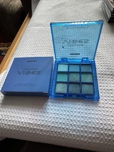 Color Vibes Eye Shadow 9 Color Blue Palette Professional Eyeshadow Makeup-NEW - Picture 1 of 3