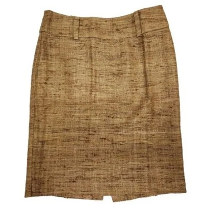Falda lápiz para mujer Trina Turk marrón tweed forrada de seda 6 Foto 1 de 4