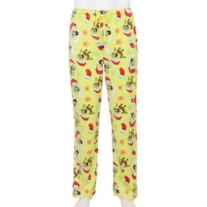 Men's SpongeBob Santa Hat Sleep Lounge Pants Holiday Polyester Large New W Tags - Picture 1 of 4