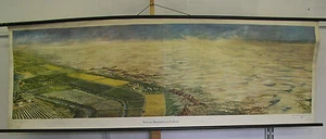 Schulwandkarte Wüste Mittelasien Flußoase Bewässerung 225x77 vintage wall chart  - Bild 1 von 1