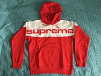 Supreme New York Bogo Blocked Hooded Sweatshirt Red Size L 17FW Box Logo