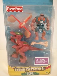 Vintage Fisher Price Imaginext Dinosaurs SHREDS The Raptor caveman bird 3" - Picture 1 of 6