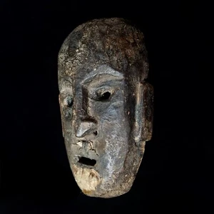 Himalayan Wooden Mask Nepal Shamanic Carved Wooden Masque Primitive Tibetan Art - Picture 1 of 13