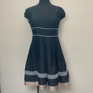 Ojay Knee Length Flaired A-Line Dress in Black Size 12 - Picture 1 of 9