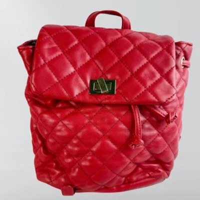 Mini mochila Forever 21 roja acolchada de cuero sintético Foto 1 de 4