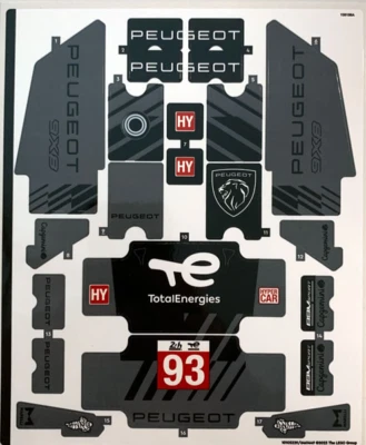 LEGO STICKER SHEET #2 ONLY 42156 PEUGEOT 9x8 24H LE MANS HYPERCAR from set New - Image 1 of 2