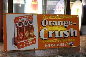 RARE ORANGE CRUSH HANDIPACK SODA POP DEALER PORCELAIN METAL SIGN COKE PEPSI GAS - Picture 1 of 15