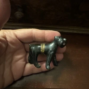 Limoges Peint Main Porcelain Standing Dog Trinket Box Made In France Schnauzer - Picture 1 of 7