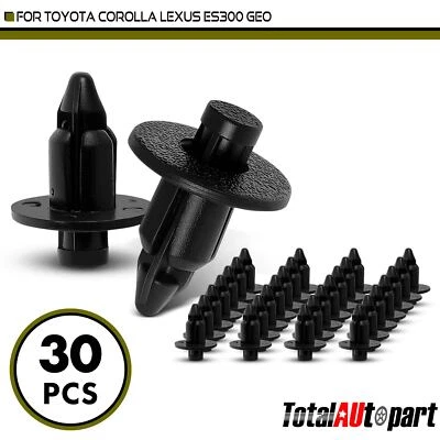 Clip retenedor de moldura de puerta negro 30 piezas para Toyota Lexus Geo 6,3 mm nailon tipo empuje Foto 1 de 4