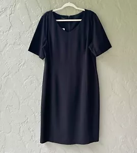Talbots Women's Size 20 Black Short Sleeves V-Neck Rayon Ponte Sheath Dress NWT - Picture 1 of 11