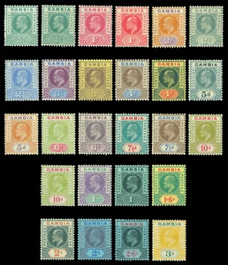 GAMBIA 1902-06 EDWARD VII long overcomplete set  Scott 41-64 mint MH  (+41a+42a) - Picture 1 of 2