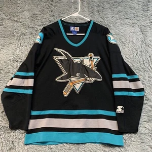 Starter NHL Vintage 90’s Black San Jose Sharks Official Hockey Jersey MED Authen - Picture 1 of 8