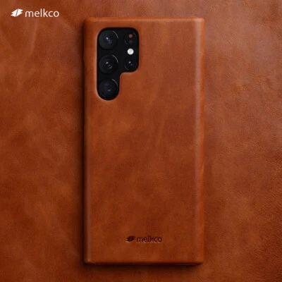 Funda retro de cuero genuino para Samsung Galaxy S22 Ultra S22 Plus piel de cera de aceite PC Foto 1 de 4