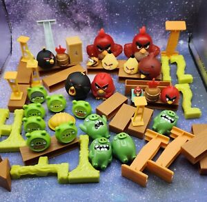 Angry Birds Battle Launcher Replacement Game Pieces Figures Lot Pre-owned 58 Pc