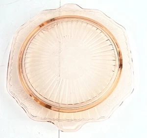 Vintage Pink Depression Glass Cake / Pie Plate - Picture 1 of 4
