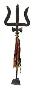Khatvanga Trishul Baton de cérémonie tantrique Sceptre rituel Chamane 102cm 7207 - Foto 1 di 5