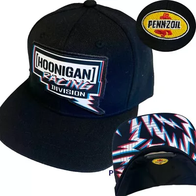 Neu Hoonigan Racing Ken Block BLUR Pennzoil Hot Rod SNAPBACK Cap MUSCLE CAR Mütze - Bild 1 von 4