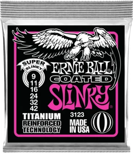 ERNIE BALL 3123 SUPER SLINKY RPS COATED - JEU DE CORDES GUITARE ELECTRIQUE 9-42 - Picture 1 of 2