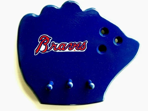 Atlanta Braves Baseball Glove Wooden Wall Key / Miscellaneous Hanger Cover