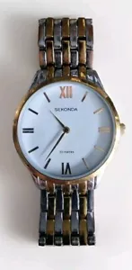 Sekonda Classic White Dial Two Tone Stainless Steel Bracelet Unisex Watch 3449 - Picture 1 of 7