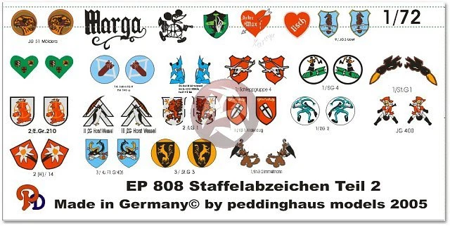 Peddinghaus 1/72 German Luftwaffe Staffel (Squadron) Markings WWII No.2 807 - Image 1 of 1