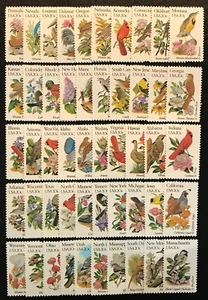 1982 Scott #1953A-2002A - 20¢ - STATE BIRDS & FLOWERS -50 Singles - MNH Full Set - Picture 1 of 1