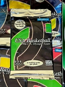 1996 FLEER/SKYBOX USA Basketball (U.S. Olympic Team) PACK 6 Cards SHAQ GOLD OVP! - Picture 1 of 22