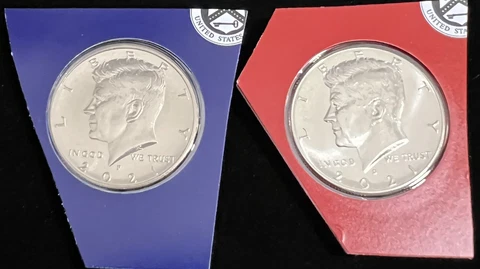 2021 P & D Kennedy Halves BU in mint cello Gem BU Free S&H Cover