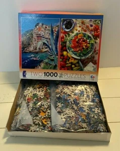 2 1000 Piece Salad And Hillside Off The Water Boat Ramp Jigsaw Puzzle 2013 Ceaco - Picture 1 of 8
