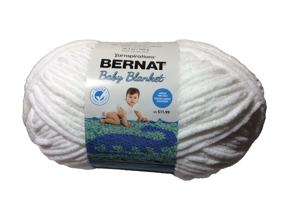 Bernat Baby Blanket Yarn 10.5oz Skein “White” Dino-mite Collection - Image 1 of 1