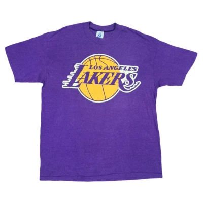 Vintage Logo 7 Los Angeles Lakers Single Stitch Crew Neck Tee Size XL Basketball - Image 1 of 4