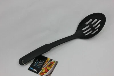 Slotted Cooking Spoon Black Nylon ChefAid Stirring Strainer Kitchen Utensil Tool - Image 1 of 4