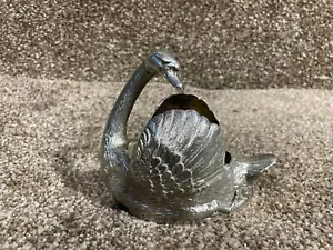 VINTAGE SILBERTELLER SCHWANENORNAMENT SERVIETTENSERVIETTENHALTER - Bild 1 von 8
