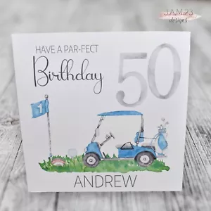 Personalised Male Golf Birthday Card 21st 30th 40th 50th 60th 65th 70th 80th - Picture 1 of 8