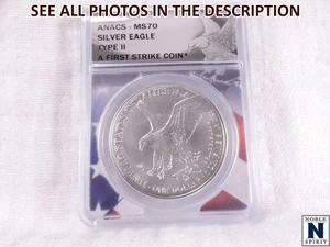 NobleSpirit (ME) 2021 S Eagle Silver Dollar Type 2 First Strike ANACS MS70 - Picture 1 of 4