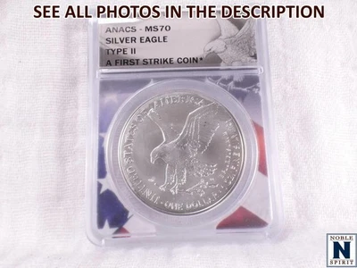NobleSpirit (ME) 2021 S Eagle Silver Dollar Type 2 First Strike ANACS MS70 - Image 1 of 4