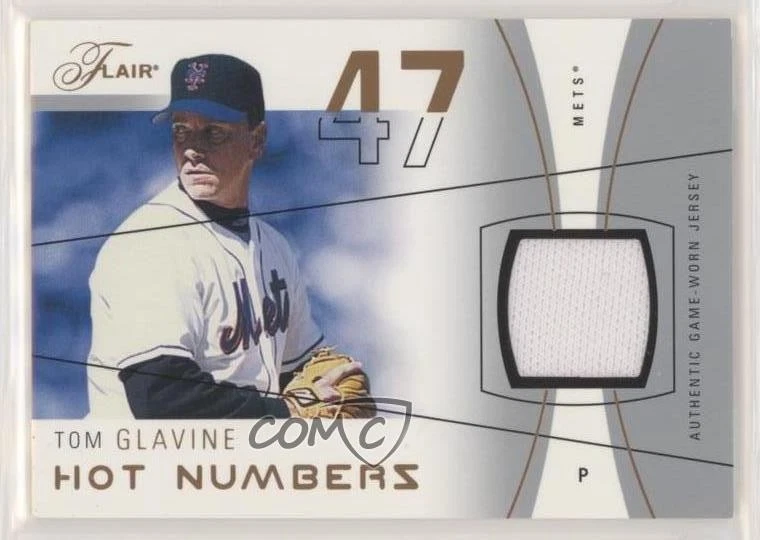 2004 Flair Hot Numbers Game Used Copper /75 Tom Glavine #HN-TOG HOF - Image 1 of 2