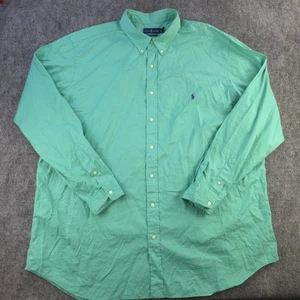 Ralph Lauren Featherweight Twill Shirt 3XL Tall 3XLT Green Solid Long Sleeve - Picture 1 of 8