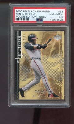 2000 Upper Deck UD Black Diamond Rookie Edition Gold #83 Ken Griffey Jr. PSA 8.5 - Image 1 of 2