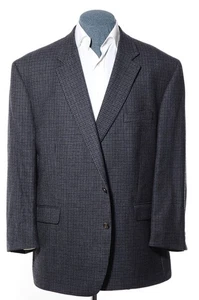 52 Lauren Ralph Lauren grau blau kariert Lammwolle Sport Mantel Blazer 24" Ärmel - Bild 1 von 9