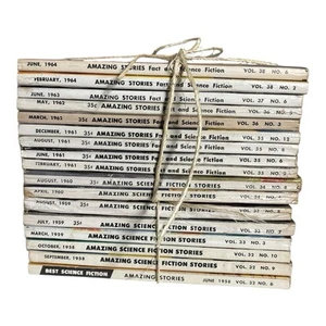 VTG 17 Amazing Stories PULP Magazines 1958-1964 Sci-Fi Fantasy Lot - Imagen 1 de 4