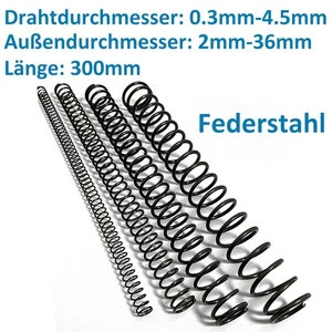 Druckfeder Spiralfeder Federn Stahlfedern Rückstellfedern Federstahl Länge 300mm - Bild 1 von 5