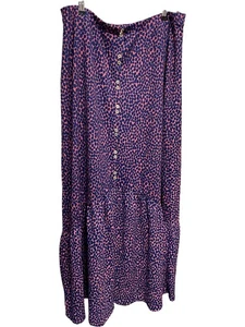 Next Button Down Patterned Midi Skirt Pink Blue - Size 18T Tall - Picture 1 of 4