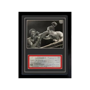 Rocky Marciano Signed Cancelled Check Framed Display - Picture 1 of 5