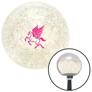 Pink Pegasus Clear Metal Flake Shift Knob w/ M16x1.5 Insert Shifter Auto Manual - Picture 1 of 18