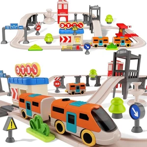 Electric Kids Train Set: 55 PCS Educational City Transport Simulation - Picture 1 of 13