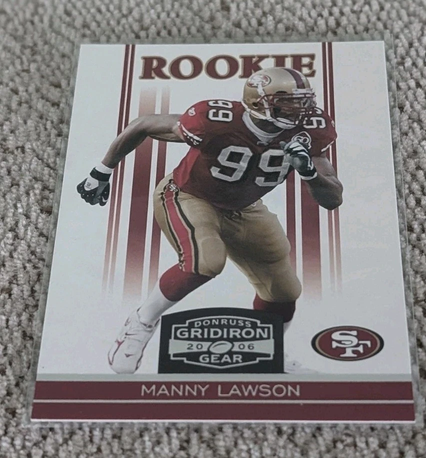 2006 MANNY LAWSON DONRUSS GRIDIRON GEAR RC ROOKIE /599 (49ERS) - Image 1 of 2