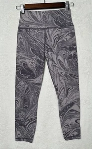 Athleta Transcend Textured 7/8 Tight Legging Women's Sz Small Gray Marble Swirl - Picture 1 of 12