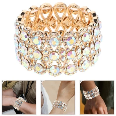  Strass-Stretch-Armband: Luxuriöser Armreif für Frauen – Hochzeitsarmband, - Bild 1 von 4