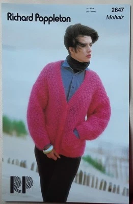 Orig Richard Poppleton Mohair Ladys Cardigan 32"-38" Knitting Pattern 2647 - Image 1 of 2